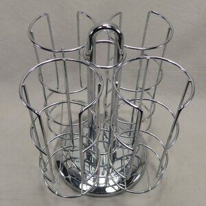Tassimo Chrome Revolving T-Disk Coffee Pod Holder Tower Flavored Syrup Bottle